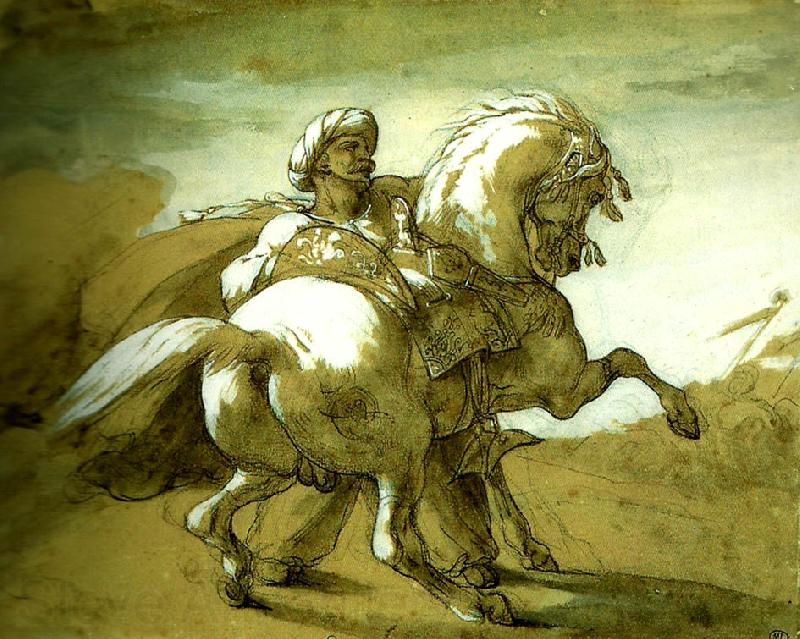 charles emile callande mameluck retenant un cheval France oil painting art